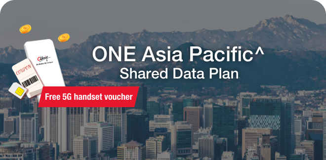 ONE Asia Pacific^ Shared Data SIM Plan（5G Handset Voucher）
